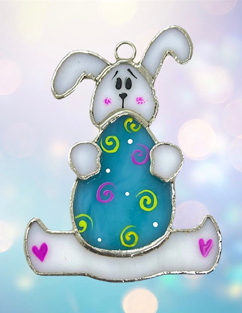 Glass Cover- Easter Bunny and Egg