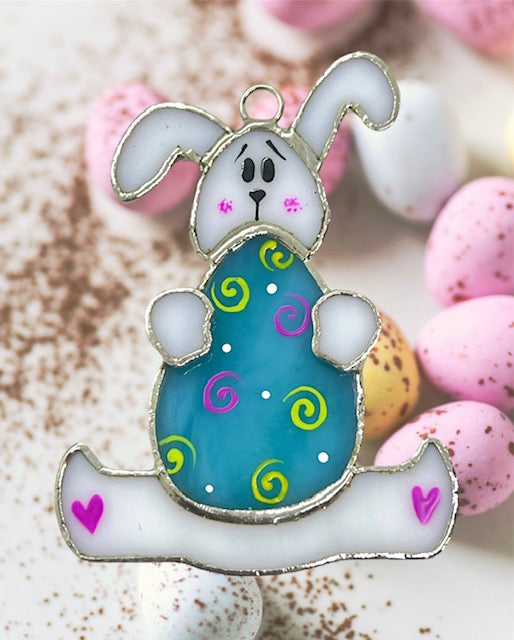 Glass Cover- Easter Bunny and Egg