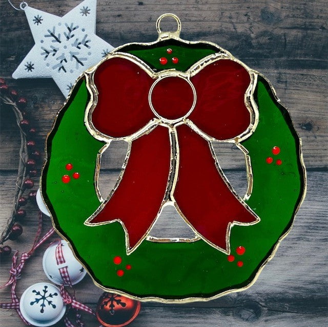 Glass Cover- Holiday Wreath