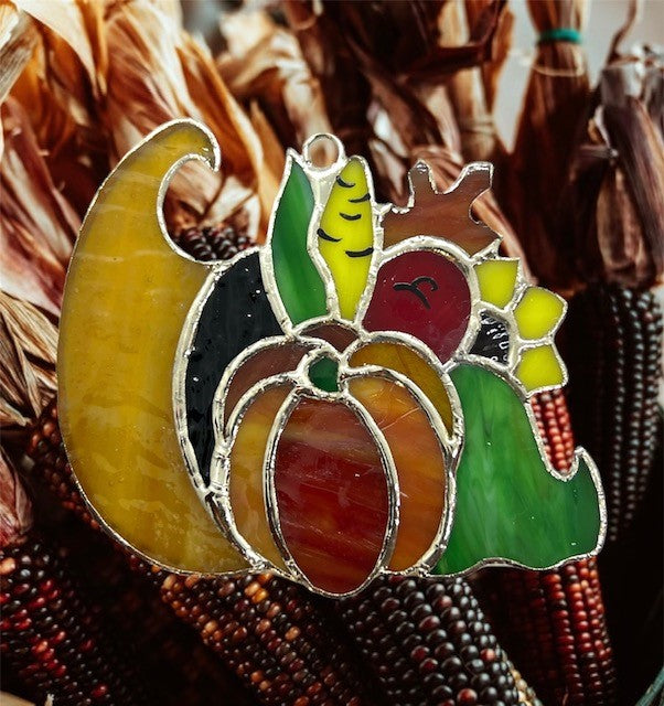 Glass Cover- Cornucopia (With Grapes or Green Leaf)