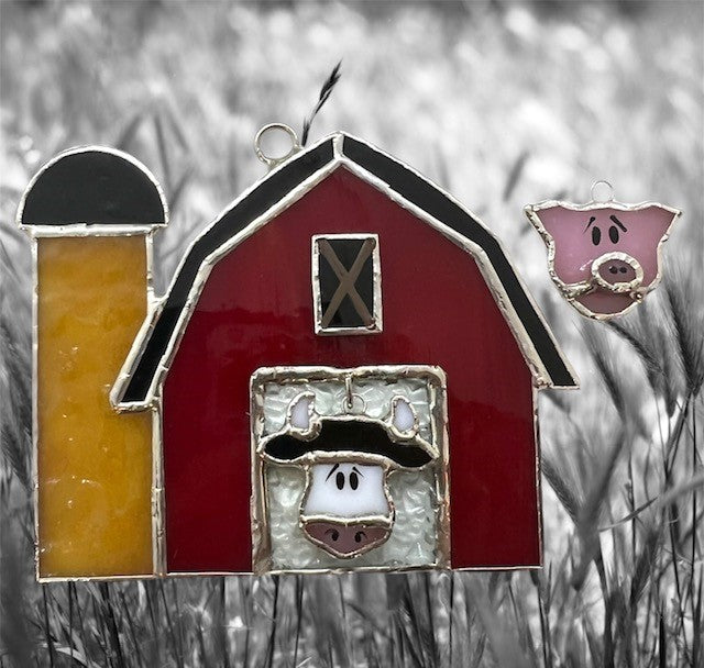Glass Cover- Barn with Switchable Cow/Pig