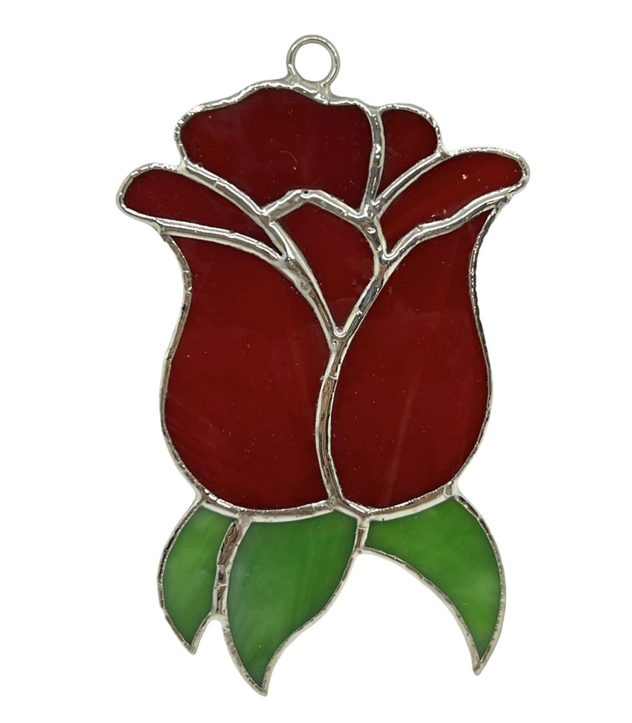 Glass Cover- Red Rose