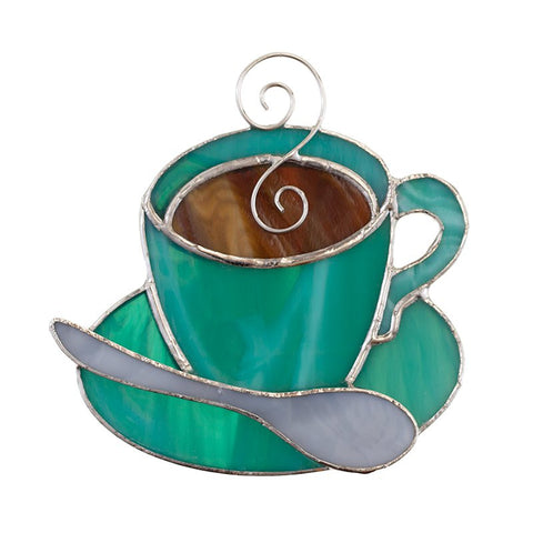 Glass Cover- Coffee Time (Teal Glass)