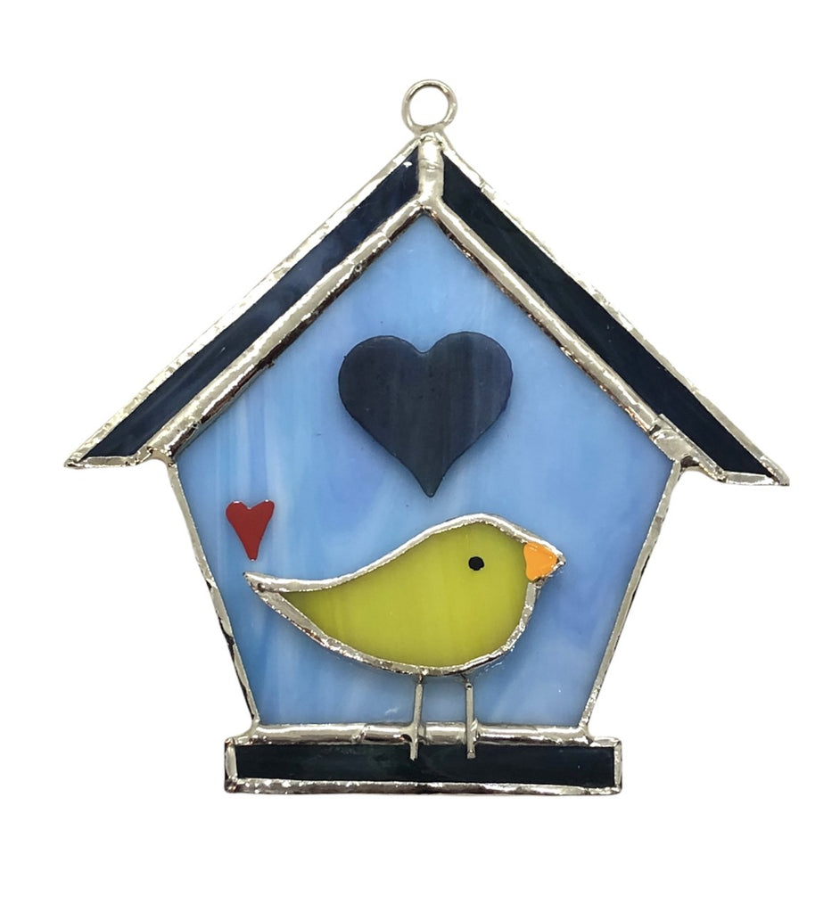 Glass Cover- Birdhouse with Heart