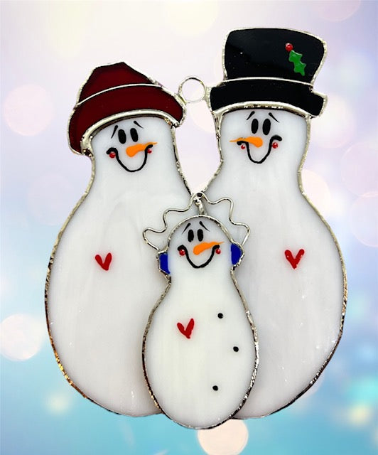 Glass Cover- Snowfamily 1 baby