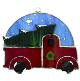 Glass Cover- Red Truck Christmas