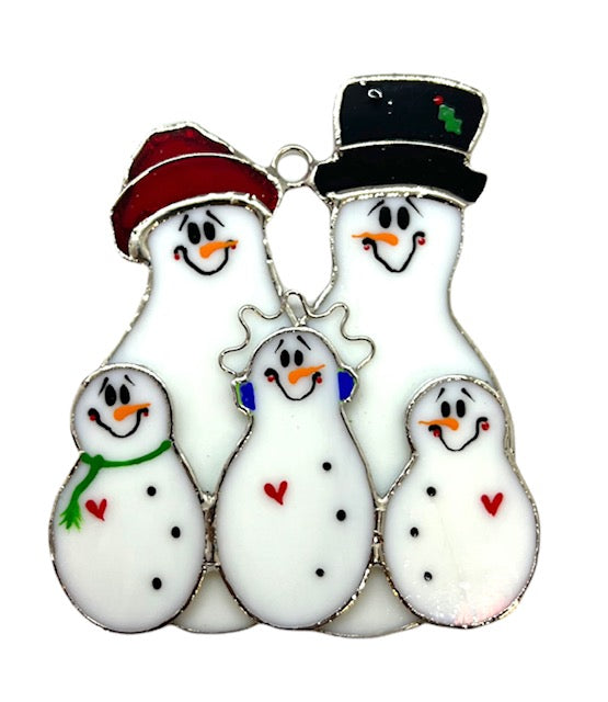 Glass Cover- Snowfamily 3 babies