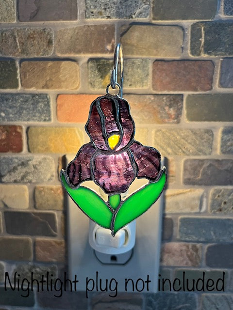 Glass Cover- Iris Flower