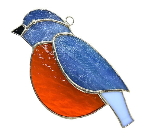Glass Cover- Blue Bird / Robin
