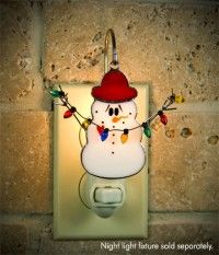 Glass Cover- Christmas Light Snowman (Red Hat)