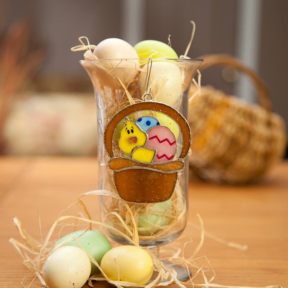 Glass Cover- Easter Basket