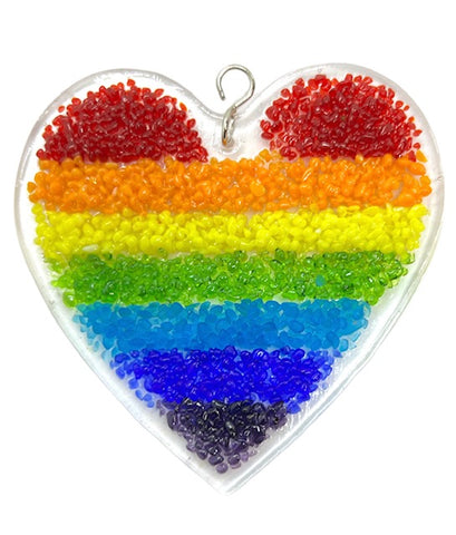 Glass Cover- Rainbow Heart