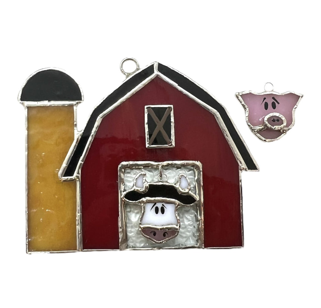 Glass Cover- Barn with Switchable Cow/Pig