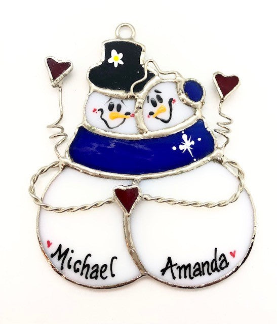 Glass Cover- Snow Couple in Love