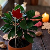 Mini Plant Stake- Maple Leaf RED
