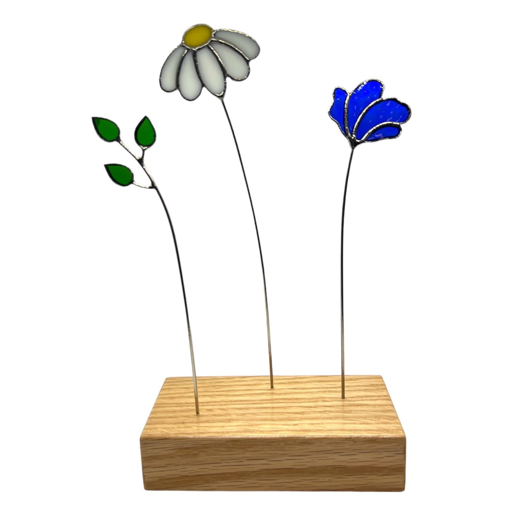 Wooden 3 hole Rectangle Stand / Always in Bloom Wildflowers