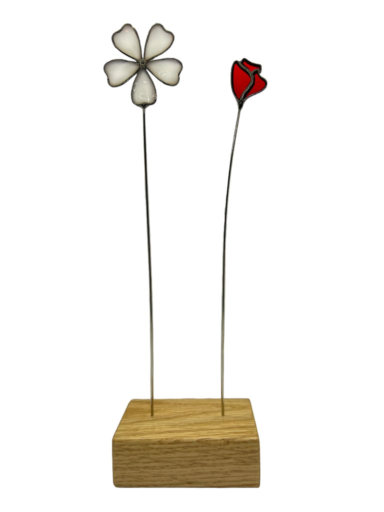 Wooden 2 hole Rectangle Stand / Always in Bloom Wildflowers