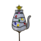 Holiday Mini Plant Stake- Christmas Cat