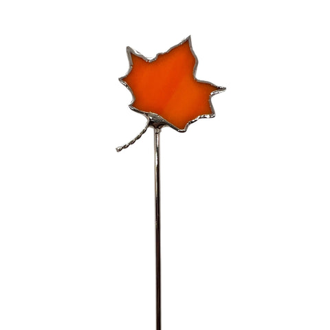 Mini Plant Stake- Maple Leaf ORANGE