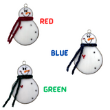 Glass Cover- Snowbaby with Scarf (Red, Blue or Green Sparkle Scarf)