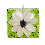 Glass Cover- Fused Flower (Iridized White)