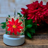 Glass Cover- Poinsettia Flower