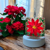 Glass Cover- Poinsettia Flower