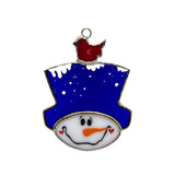 Glass Cover- Snowman with Bird