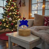 Glass Cover- Snowman with Bird