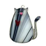 Glass Cover- I  ❤ My CAT (Black/White/Clear Glass)