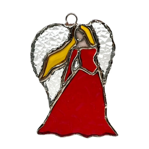 Glass Cover- The Angel of Hope, Christmas Red