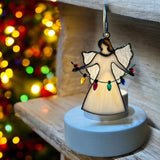 Glass Cover- The Angel Gabriel w/ Christmas Lights (NOT an interchangeable Swag of Lights)