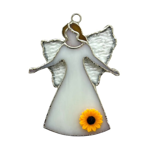 Glass Cover- The Angel Gabriel SUNFLOWER  (No Hooks for Garland)