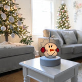 Glass Cover- Snowball ( Red or Blue Earmuffs )