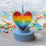 Glass Cover- Rainbow Heart