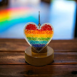Glass Cover- Rainbow Heart
