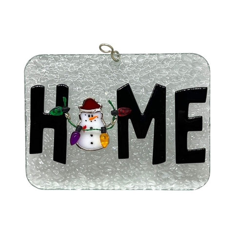 Glass Cover- HOME Sign with Snowman *Limited Edition*