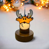 Glass Cover- Reindeer with Christmas Lights