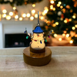 Glass Cover- Christmas Light Snowman (Blue Hat)