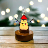 Glass Cover- Christmas Light Snowman (Red Hat)