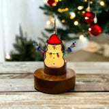 Glass Cover- Christmas Light Snowman (Red Hat)