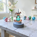 Glass Cover- Easter Bunny and Egg