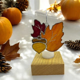 Glass Cover- Oak Leaves with Acorn