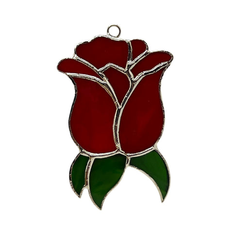 Glass Cover- Red Rose