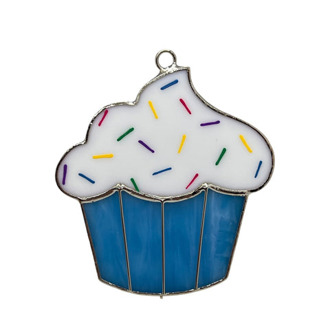 Glass Cover- Cupcake (Blue Wrapper)