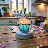 Glass Cover- Cupcake (Blue Wrapper)