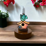 Glass Cover- Birdhouse with Flower