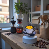 Glass Cover- Coffee Time (Light Blue Glass)