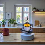 Glass Cover- Coffee Time (Light Blue Glass)