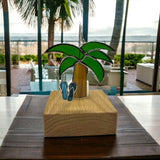 Glass Cover- Palm Tree with Flip Flops